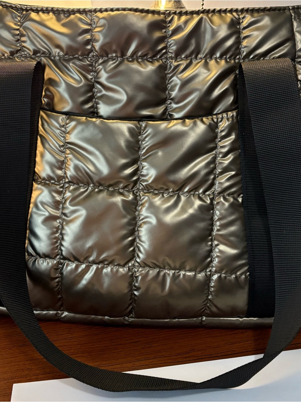 Quilted Gold Metallic Puffer Shoulder Bag